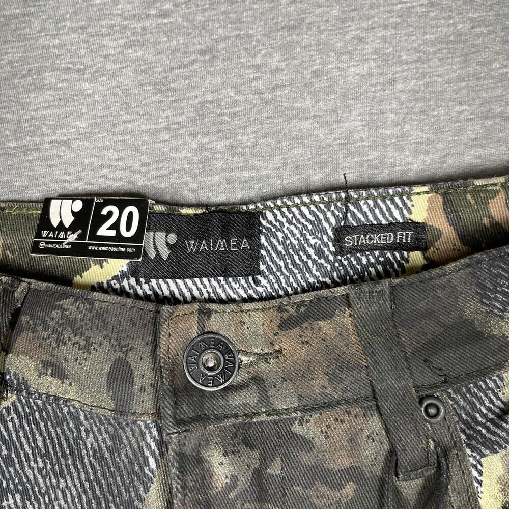 Waimea Cargo Pants Womens 20 Green Camo Stacked Fit Slim Twill Hunter Outdoor - Picture 9 of 14